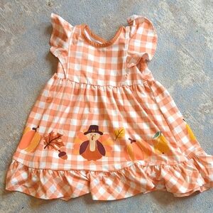 Little Millie Orange Checkered Thanksgiving Costume Dress 18m